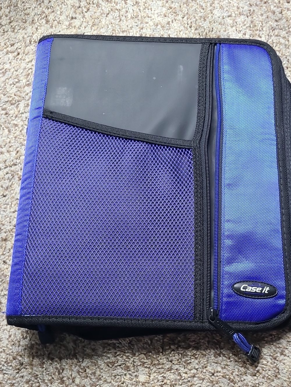 Case-it Blue and Black Double Zippered Binder Organizer